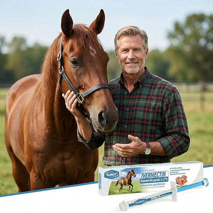 Ivermectin Horse Paste 1.87% – Apple Flavored Oral Dewormer for Horses, 6-Pack