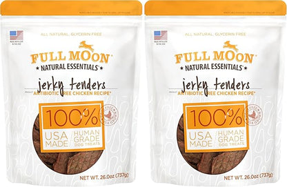Full Moon Chicken Jerky Dog Treats | Human Grade | Made in USA | 26 oz | Pack of 2