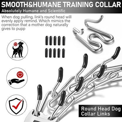 DEYACE Dog Training Collar Adjustable Stainless Steel Collar with Quick Release Buckle for Neck Girth 14.5"-18.6" Dog
