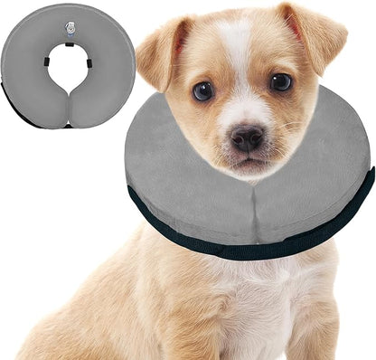 Inflatable Dog Cone Collar After Surgery, Soft Dog Neck Donut Collar, Blow up Donut E-Collar for Small Medium Large Dogs and Cats, Dogs Recovery Cone Alternative