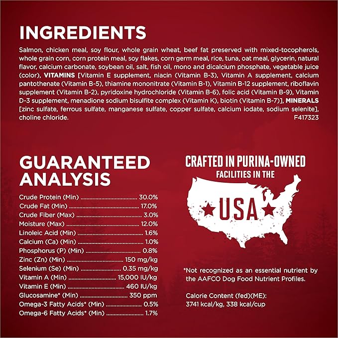 Purina ONE True Instinct With Real Salmon and Tuna Natural With Added Vitamins, Minerals and Nutrients High Protein Dog Food Dry Formula - 15 lb. Bag