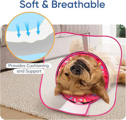 Supet Raised Sponge Dog Cone Collar Alternative After Surgery, Soft Dog Cone for Small Medium Large Dogs to Stop Licking, Pet Neck Donut Collar After Surgery
