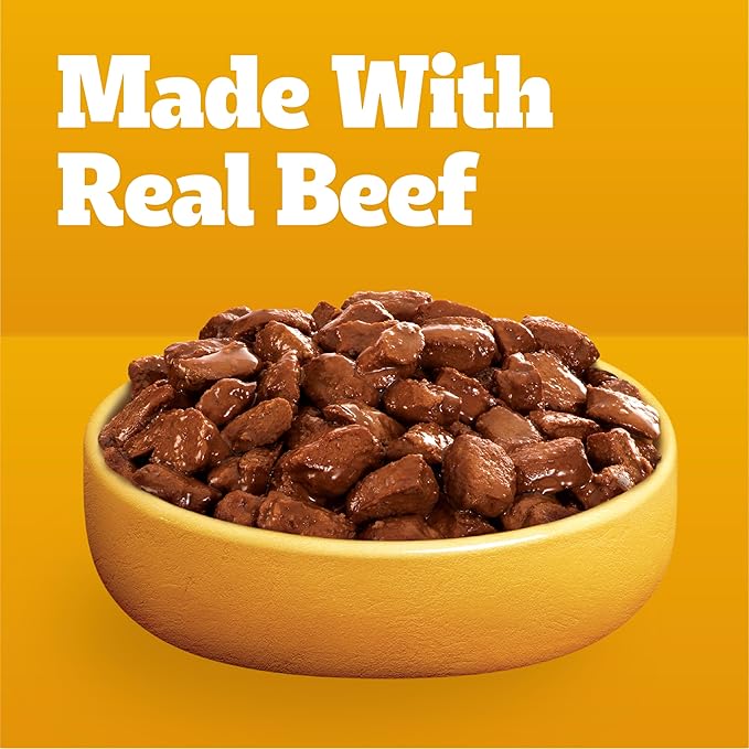 Pedigree High Protein Dog Food, Adult Wet Dog Food Pouches, Beef & Pork Tenderloin, 3.5 oz. Pouches, 16 Count