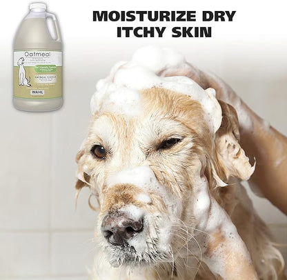 Wahl USA Dry Skin & Itch Relief Pet Shampoo for Dogs – Oatmeal Formula with Coconut Lime Verbena Scent - 64 Oz - Model 821004-050