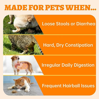 Wellix Pumpkin Powder for Dogs & Cats - Fiber Supplement, Digestion Support, Firms Stool, Dog & Cat Diarrhea, Prebiotic & Probiotic Powder - Food Topper for Dogs & Cats, 7 oz Chicken Flavor