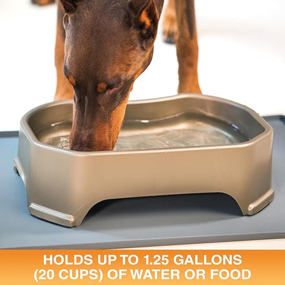 Neater Pet Brands Extra Large Water Bowl for Dogs, Outdoor Dog Water Bowl (1.25 Gallon XL Capacity), Big Trough Style Food Dish for Indoors or Outside, No Spill Large Dog Bowls, Champagne