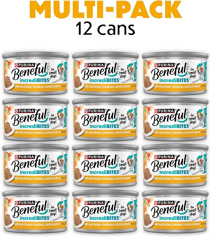 Beneful Purina Small Breed Wet Dog Food in Gravy,IncrediBites with Real Chicken - 3 oz. Cans,(Pack of 24)