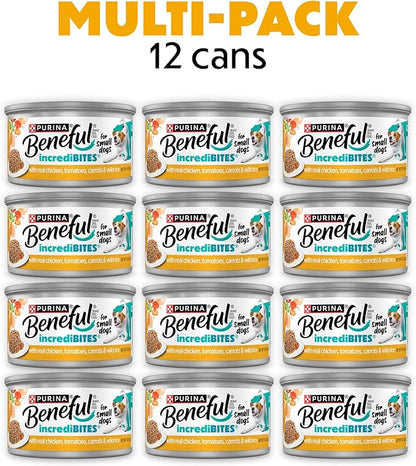 Beneful Purina Small Breed Wet Dog Food in Gravy,IncrediBites with Real Chicken - 3 oz. Cans,(Pack of 24)
