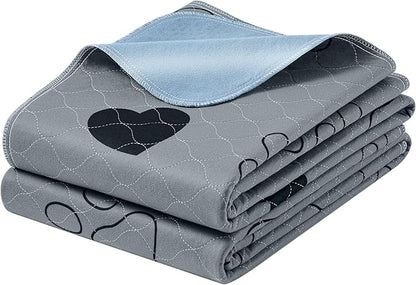Feandrea Washable Dog Pee Pads, 2 Pack, Reusable Dog Pads, 60 x 48 Inches, XXL, Waterproof Pet Training Pads, Leakproof, Non-Slip, Super Absorbent, Gray UPTD048G01