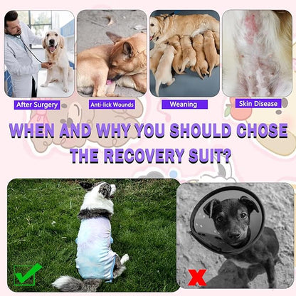 Dog Surgery Recovery Suit for Male Female, Spay Neuter Cone Alternative Surgical Onesie, Tie-dye Purple (Tie-dye Light Blue, Small (Back 12.2'', Chest 12''-14''))