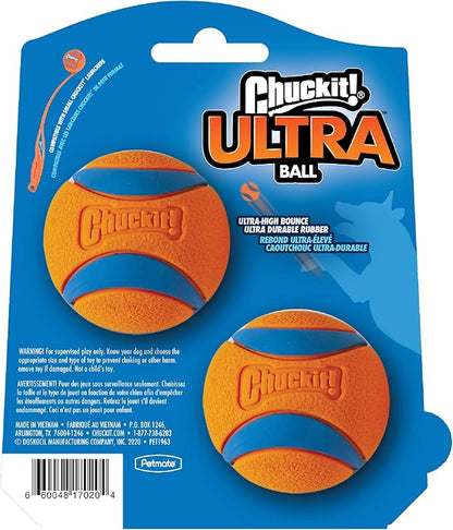 Chuckit! Ultra Ball Dog Toy, Balls for Dogs to Fetch, Durable Rubber, Small 2-inch, Pack of 2