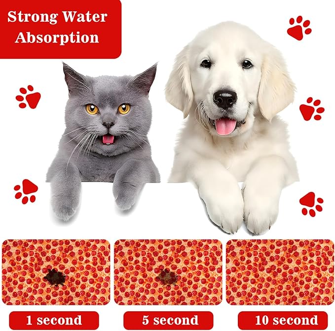 Dog Food Mats for Floors Waterproof Mat for Cat Food and Water Bowls - Absorbent Quick Dry Non Slip Mat for Pet Feeding