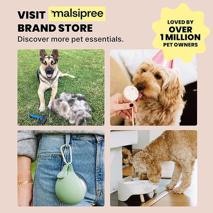 MalsiPree Portable Dog Water Bottle - 19 Oz, Blue - Leak-Proof Water Bowl Dispenser with Lock for Hiking, Travel & On-The-Go