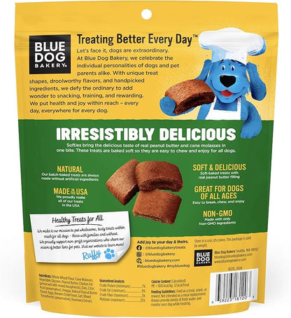 Blue Dog Bakery Natural Dog Treats, Softies, Peanut Butter Flavor, 16.2oz Bag, 6 Bags
