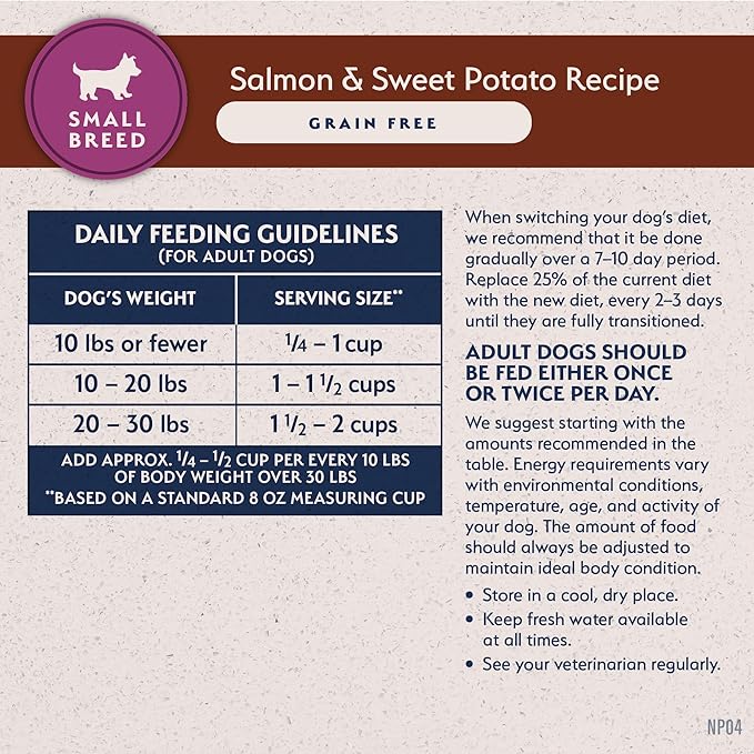 Natural Balance Limited Ingredient Grain Free Salmon & Sweet Potato Dry Dog Food for Small Breed Adults, Sensitive Stomach, 12 lb
