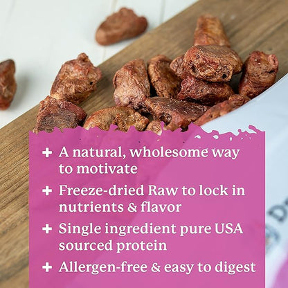 Dr. Harvey's Freeze-Dried Chicken Hearts - Training Dog Treats, Single Ingredient, All-Natural USA Sourced Protein, Allergen-Free - 7 Ounces (Pack of 3)