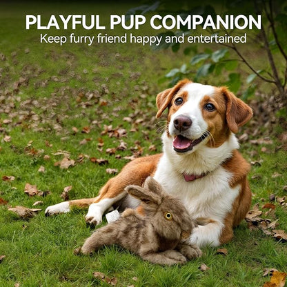 ALL FOR PAWS Brown Rabbit Pet Plush Toys, Dog Squeaker Toy, Large