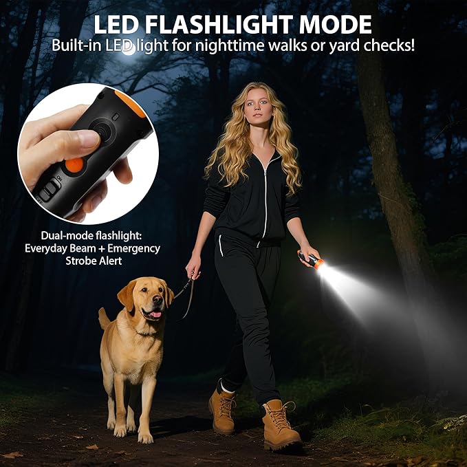 Ultrasonic Dog Bark Deterrent Devices - Rechargeable Anti-Barking Devices, 33-40FT Range Bark Control,Human Portable Dog Training & Behavior Aids