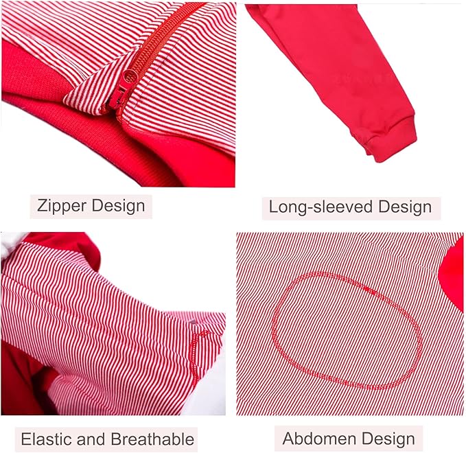 Yeapeeto Dog Onesie Surgery Recovery Suit for Large Medium Bodysuit Dogs Pajamas PJS Full Body for Shedding, Prevent Licking, Wound Protection, Cone Alternative (4X-Large (Pack of 1), Red)