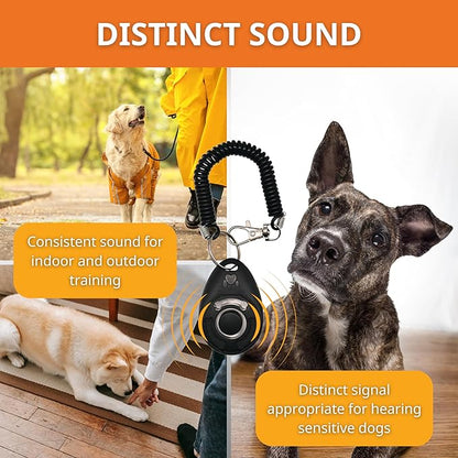 Dog Training Clicker - Pet Training Behavioral Tool with Wrist Strap for Dogs, Cats, and Puppies - Lightweight and Durable