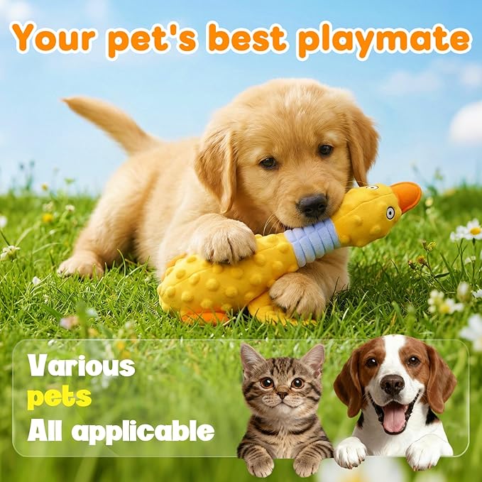 2026 New Duck Dog Toys Calming Toy for Dogs,Dog Toys for Aggressive Chewers, Indestructible Toy with Built-in Squeaker for Boredom Relief, Yellow Duck Dog Plush for Dogs