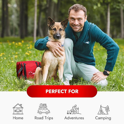 Cat & Dog First Aid Kit - Dog Emergency Kit, Health Supplies & Wound Care -with Thermometer, Bandages for Wounds - Essentials, Travel Bag (Small)