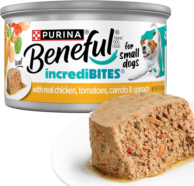 Purina Beneful Small Breed Wet Dog Food, IncrediBites Loaf With Real Chicken Recipe - (Pack of 12) 3 oz. Cans