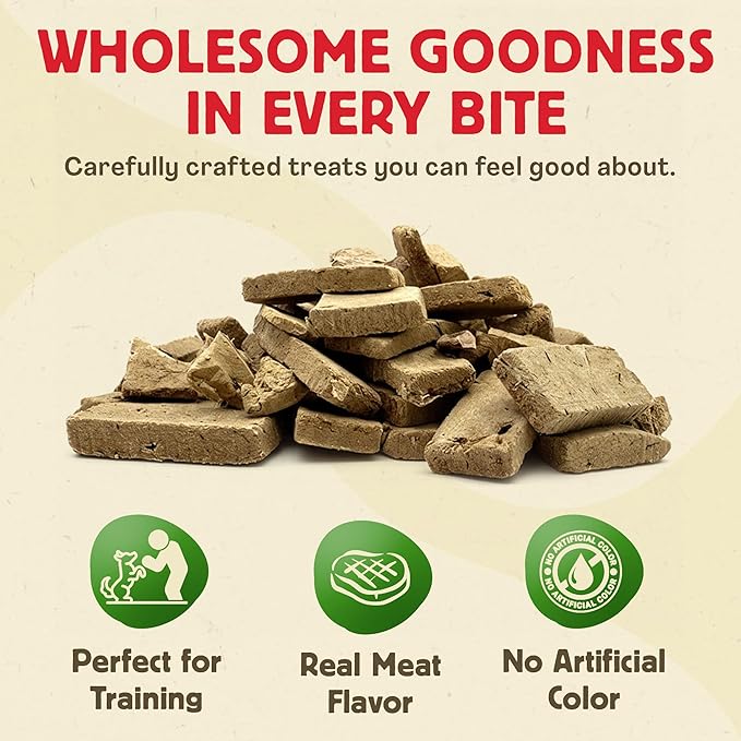 Chewmasters 100% Pure Beef Liver Bites - Healthy Freeze Dried Liver Treats for Dogs of All Life Stages - High Protein Dog Training Treats, Grain Free, All Natural, Zero Additives - Made in USA, 17.6oz