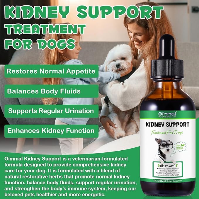 Kidney Support for Dogs, Dog Kidney Treatment Support Urinate Regularly, Strengthen Kidney Function,Increase Immunity, Herbal Supplement Supports Healthy Kidney Function- 60ml/2fl.oz
