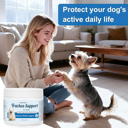 Trachea Support for Dogs, Collapsed Trachea Treatment for Dogs, Herbal Supplements Promote Smooth Breathing for Dog, Easy to Administer, Dog Supplements with Chicken Liver Flavor (4 OZ)