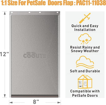2 Pack Pet Door Replacement Flap with Magnetic Closure, Compatible with PetSafe Freedom Dog and Cat Door PAC11-11038 Medium 8 1/4" w x 12 3/4" h with 10PCS Screws