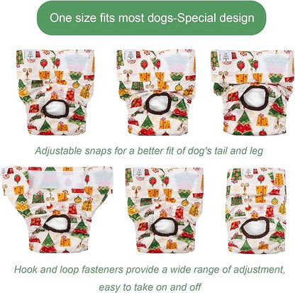 CuteBone Dog Diapers Female Washable Small Medium Large 3 Pack Reusable Doggie Diapers Puppy Period Pants for Doggy Heat Cycle Peeing