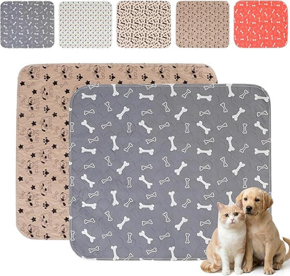 Puppy Pads with Pheromones,Forever Pad,Washable Pee Pads for Dogs,Reusable Pee Pads for Dogs,Waterproof and Leak-Proof,Non-Slip Base Training Pads Suitable for Home and Dog Crates(Gray+Brown,S)