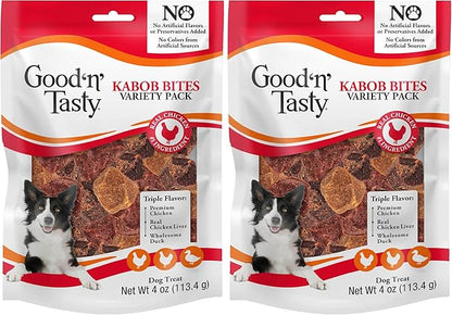 Good ‘N’ Tasty Kabob Bites, Treats for Dogs, Treat Your Pet to a Snack Made with Real Chicken, 4 Ounces (Pack of 2)