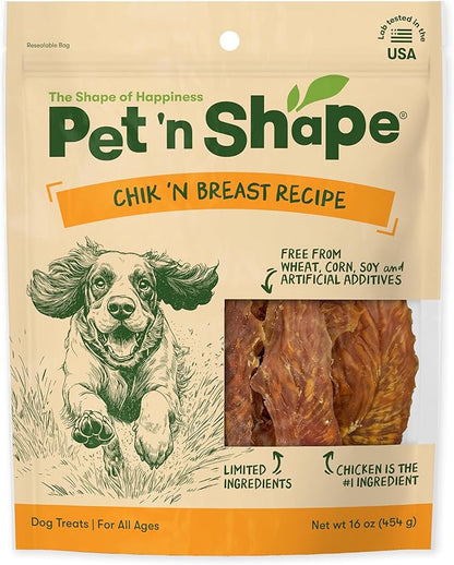 Pet 'n Shape Chik 'n Breast Jerky Dog Treats - 1 Pound