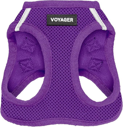 Best Pet Supplies Voyager Step-in Air Harness - All Weather Mesh, Reflective, No Pull Harness for Dogs, Cats - Secure with Hook & Loop Fastener, Buckle, Double D-Rings - Purple, L