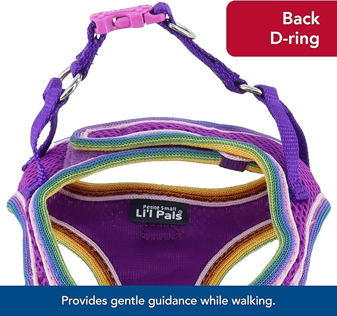Lil Pals Mesh Comfort Mesh Adjustable Step-in Dog Harness for Puppies and Toy Breeds (Orchid, Petite Small)