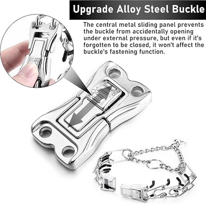 DEYACE Dog Training Collar Adjustable Stainless Steel Collar with Quick Release Buckle for Neck Girth 14.5"-18.6" Dog