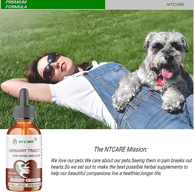 Urinary Tract Support for Dogs and Cats, Natural Fast Action Supplement, 2 fl. oz., 60 Servings