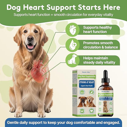 Heartw0rm Prevention for Dogs, Fast-Absorbing Liquid with Hawthorn & Motherwort, Supports Heart Function & Smooth Circulation, Helps Maintain Daily Vitality,Young Heart for Dogs, 2 fl oz/60 mL