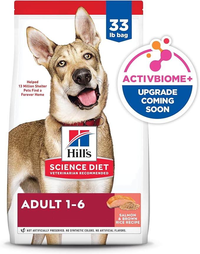 Hill's Science Diet Adult 1-6 Dry Dog Food, Salmon & Brown Rice, 33 lb. Bag