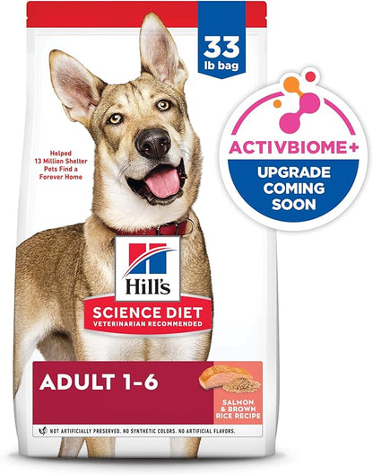 Hill's Science Diet Adult 1-6 Dry Dog Food, Salmon & Brown Rice, 33 lb. Bag