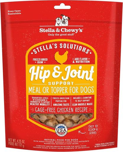 Stella & Chewy's Freeze-Dried Raw Dog Food for hip and joint - Cage-Free Chicken - Natural Solution for Cardiovascular Support & Energy - Premium Raw Nutrition - 4.25 oz.