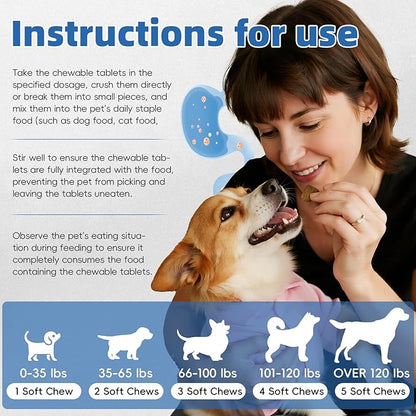 Probiotics Dog Allery Chews for Dogs, Improve Itchy Skin Itchy Ears, Yeast Balance, Gut Health, Probiotics (10 Billion CFU) for Dog Immune Health & Allergy Relief Chews + Vitamins Blend