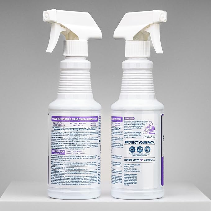 Wondercide - Flea, Tick & Mosquito Spray for Dogs, Cats, and Home - Flea and Tick Killer, Control, Prevention, Treatment - with Natural Essential Oils - Pet and Family Safe - Rosemary 32 oz