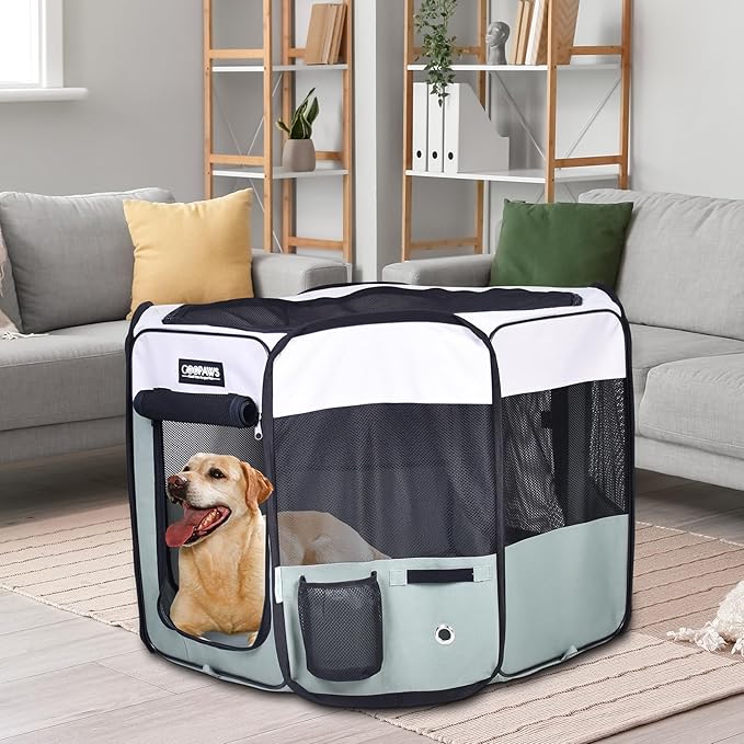 JESPET Pet Dog Playpens 36", 45" & 61" Portable Soft Dog Exercise Pen Kennel with Carry Bag for Puppy Cats Kittens Rabbits, Indoor/Outdoor Use