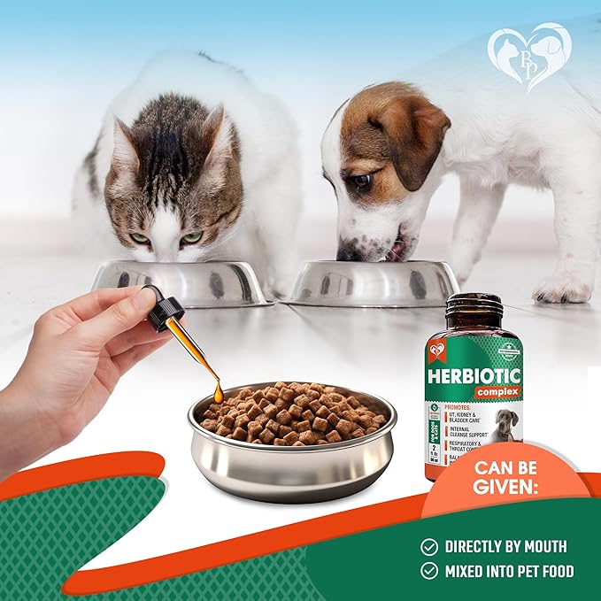 Dog & Cat Natural Antibiotic - Urinary Tract & Cough Relief Supplement - Itch Comfort Support - Herbal Treatment for UTI, Allergies, Digestive Discomfort