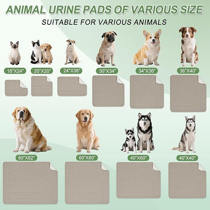 Washable Pee Pads for Dogs, 2 Pack Reusable Puppy Pads Dog Pads, Non-Slip Dog Pee Pads, Leakproof Pet Pee Pads Wee Wee Pads for Dogs. (Brown, 40"x40"(Pack of 2))
