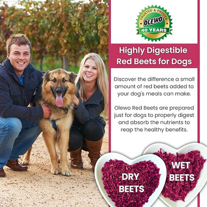 Olewo Original Red Beets for Dogs – Internal Support Dog Food Topper for Skin Sensitivity and Overall Balance, Prebiotic Fiber and Whole Food Nutrients, 5.5 lbs