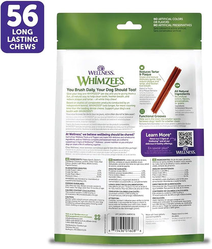 Wellness WHIMZEES Stix Dog Dental Treat, Chews, Freshens Breath, Extra-Small Size, 14.81 oz Bag, 56 Count